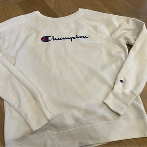 Champion white crewneck large